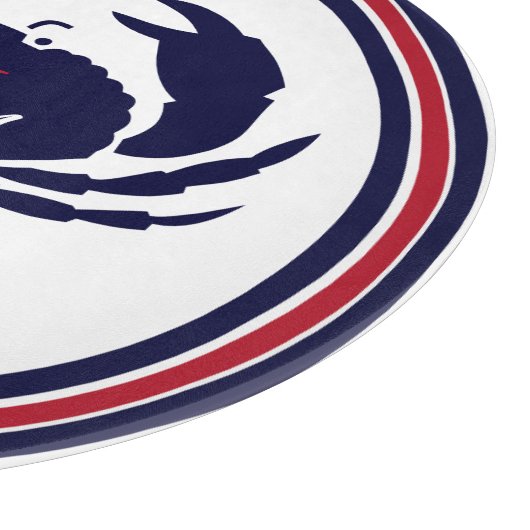 1番航海の目の赤い海軍の白蟹 カッティングボード (角)