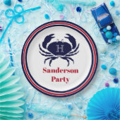 1番航海の目の赤い海軍の白蟹 ペーパープレート (パーティー)