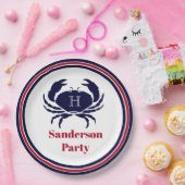 1番航海の目の赤い海軍の白蟹 ペーパープレート (パーティー)