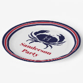 1番航海の目の赤い海軍の白蟹 ペーパープレート (アングル)