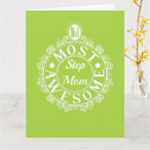 1番 素晴らしい義理の母 クラシックホワイト×ライム カード (黄色い花)