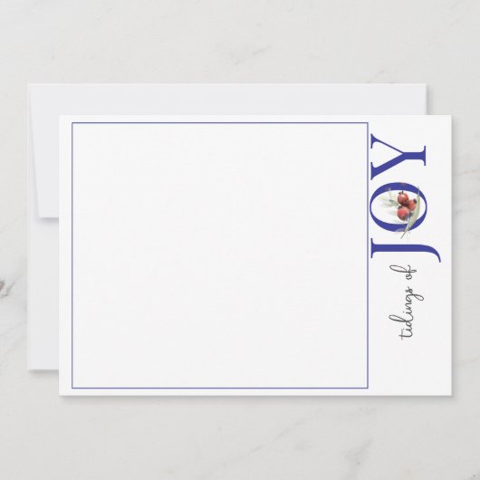 1白いクリスマスカードの写真 – JOY シーズンカード (正面)