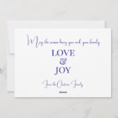 1白いクリスマスカードの写真 – JOY シーズンカード (裏面)