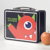 1目のエイリアンモンスターオレンジの子供の名前ランチボックス メタルランチボックス (インサイチュ)