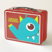 1目のエイリアンモンスターブルーキッズ名弁当箱 メタルランチボックス (裏面)