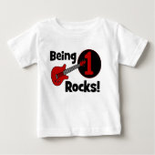 1石があります! パーソナライズなベビーの第1誕生日 ベビーTシャツ (正面)