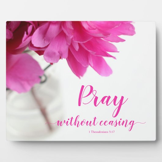 1祈テサロニケ5:17牡丹 フォトプラーク (正面)