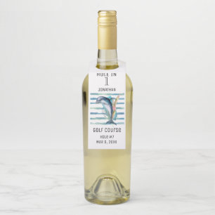 1祝ホールイン1、マリンライフドルフィンアートボット ボトルネックタグ