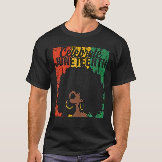 1祝レトロアフリカ色女性ギフト Tシャツ (正面)