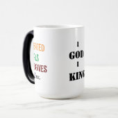 "1神1王の神が私を設計した"ラテマググ モーフィングマグカップ (正面左)