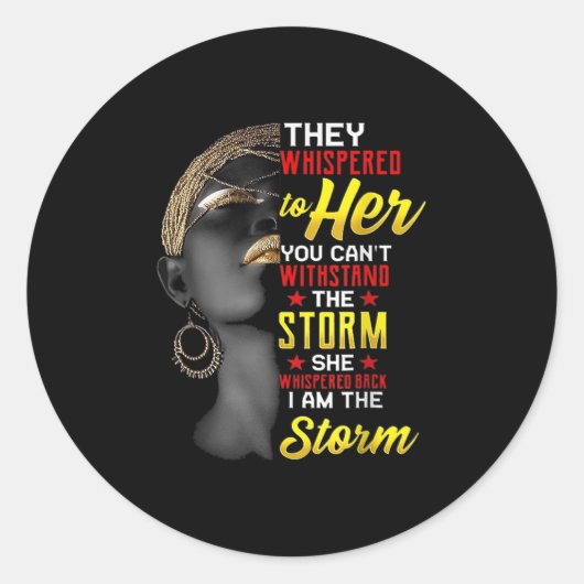 1私は強いアフリカのクイーンガールズブラックヒストル ラウンドシール (正面)