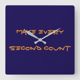 1秒ごとにカウントする スクエア壁時計