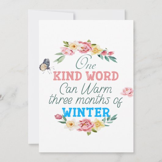 1種類の単語引用文グリーティングカード セーブザデート (正面)