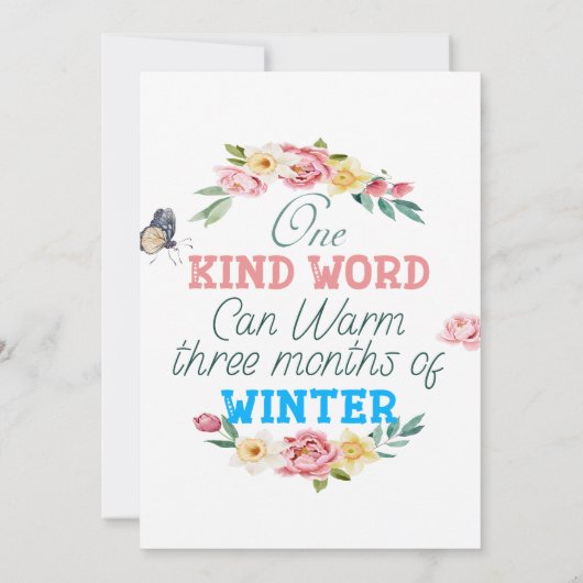 1種類の単語引用文グリーティングカード セーブザデート (裏面)