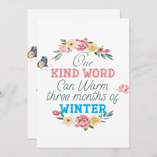 1種類の単語引用文グリーティングカード セーブザデート (正面/裏面)