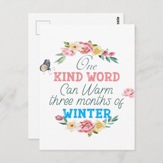 1種類の単語引用文葉書 ポストカード (正面/裏面)