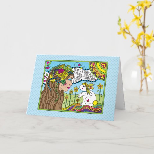 1種類のWord_Greetingカード カード (黄色い花)