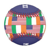 #1第1パパ父の日アイリッシュアメリカ国旗 野球ボール (裏面)