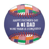 #1第1パパ父の日アイリッシュアメリカ国旗 野球ボール (正面)