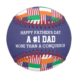 #1第1パパ父の日アイリッシュアメリカ国旗 野球ボール