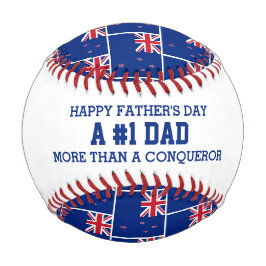 #1第1パパ父の日ニュージーランド国旗 野球ボール