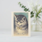 「1等賞」ヴィンテージ猫ポートレートはがき ポストカード (スタンド正面)