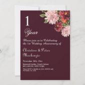 1紙結婚記念日ブルゴーニュフローラ 招待状 (正面)