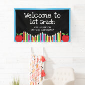 1級のリンゴ色鉛筆へようこそ 横断幕 (インサイチュ)