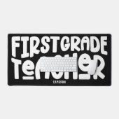 1級先生タイポグラフィデザインカスタム デスクマット (キーボード&マウス)