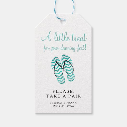 1組のビーチサンダルを取結婚る ギフトタグ (正面)