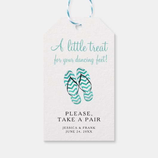 1組のビーチサンダルを取結婚る ギフトタグ (裏面)