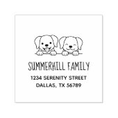 1組のラブラドール犬のピーク家族のアドレス セルフインキングスタンプ (デザイン)