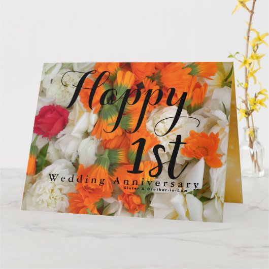 1結婚周年姉弟 カード (黄色い花)