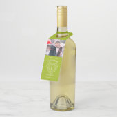 1結婚周年記念写真ペリドット緑のハート ボトルネックタグ (アングル)