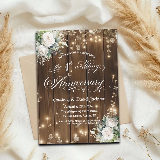 1結婚周年記念素朴灯 招待状