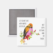 1絵を描ヨハネ3:18からの聖句 マグネット (正面/裏面)