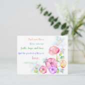 1羽のコリンチアン13:13愛と聖書の一節 ポストカード (スタンド正面)