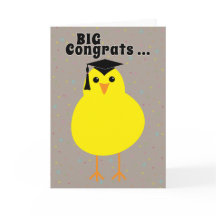 1羽の頭が切れるなひよこへの卒業のお祝い