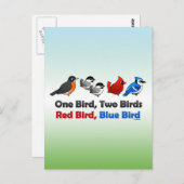 1羽の鳥2羽… ポストカード (正面/裏面)