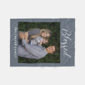 1色の毛布のキャプションカスタム付きギャラリー フリースブランケット (正面(横))