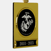 1色EGA – 白色 ゴールドプレートバナーオーナメント (右)