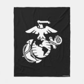 1色EGA – 白色 フリースブランケット (正面)