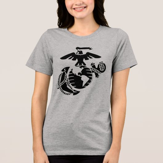 1色EGA – 黒 トライブレンドＴシャツ (正面)