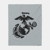 1色EGA – 黒 フリースブランケット (正面)