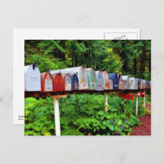 1行に複数のメールボックス ポストカード (正面/裏面)