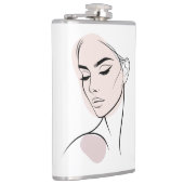 1行女性顔スケッチNo3 （カラー付き） フラスク (右)