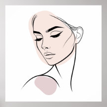 1行女性顔スケッチNo3 （カラー付き）