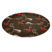 1行女性顔:抽象芸術パターン。 カッティングボード (角)