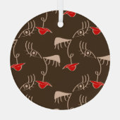 1行女性顔:抽象芸術パターン。 ガラスオーナメント (裏面)