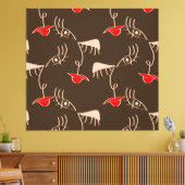 1行女性顔:抽象芸術パターン。 キャンバスプリント (インサイチュ (リビング))